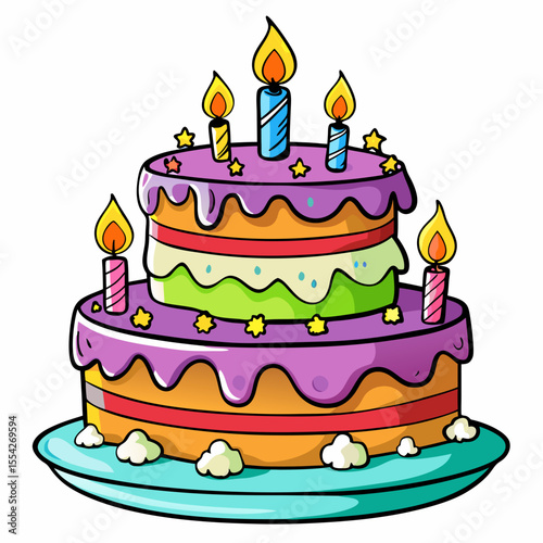 birthday cake with candles