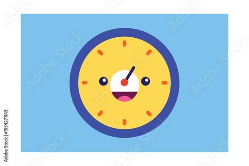 Smiling Cartoon Wall Clock for Kids Room Decor