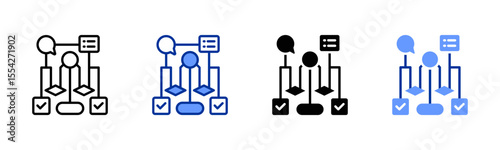 Flowchart icon sheet multiple style collection
