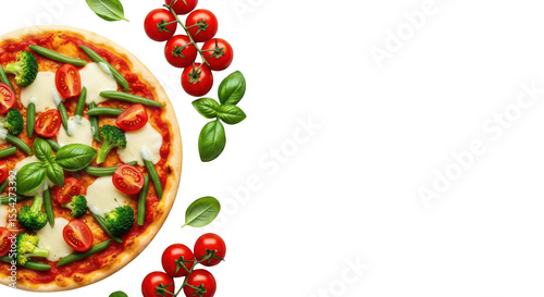 Vegetable pizza dish closeup