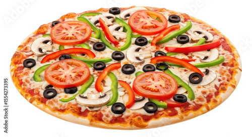 Vegetable loaded pizza isolated