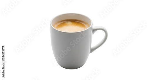 White coffee mug with hot beverage