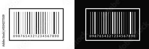 Barcode bar icon set vector. Collection of barcode icon for product identification, retail vector design element in eps 10.
