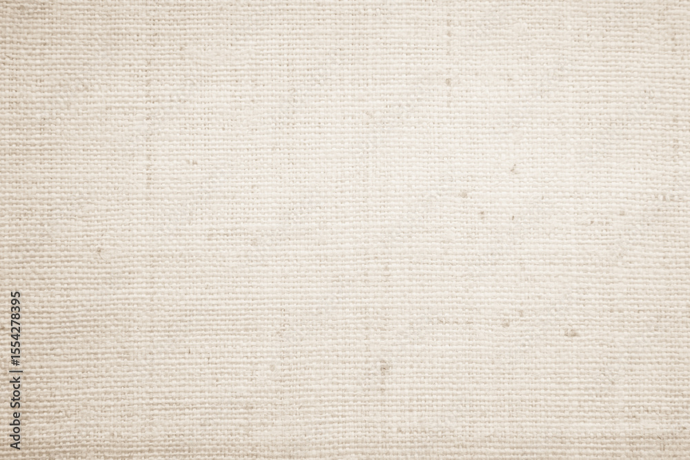 Fototapeta premium Brown sackcloth woven texture background in natural pattern. Jute hessian burlap, linen background in light beige cream color blank. Weaving canvas fiber line cotton cloth textured as organic.