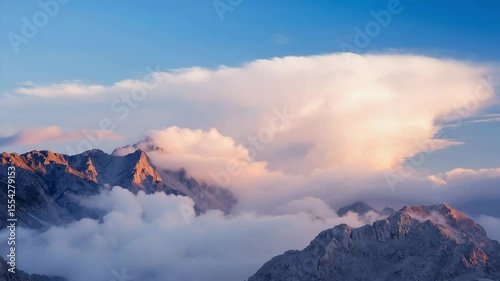 Pink and purple clouds lit by golden sunlight during a vivid sky sunset, dramatic and colorful atmospheric display	