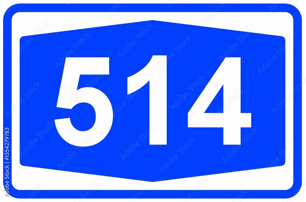 Illustration eines Autobahnschildes der Autobahn 514 in Deutschland Illustration eines Autobahnschildes der Autobahn 514 in Deutschland