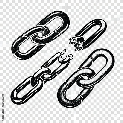 Abstract vector background with lines and metal chain link for strong security symbol