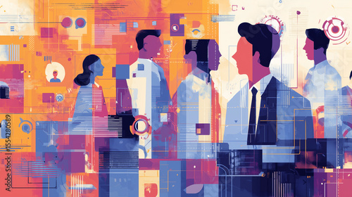 Creativity and Strategy: Modern Design for Business Recruiting Success - An Abstract Innovation, Generative AI 