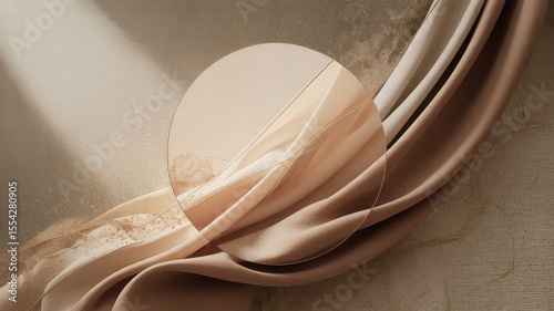 Neutral Fabric Swatches Glow Softly Under Artistic Studio Lighting