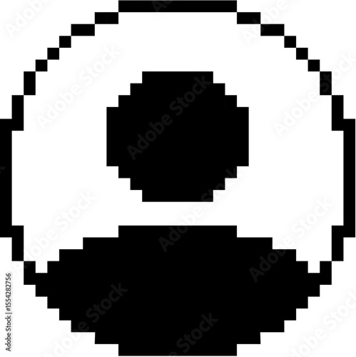 Pixel profile icon vector, designed with a retro, 8-bit aesthetic. Perfect for gaming avatars, digital identities, vintage user interfaces, pixelated representation of a person.