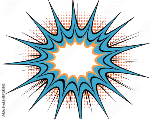 Dynamic Comic Explosion with Halftone Effect Burst Vector Illustration - A Vibrant Design Element for Graphic Projects and Creative Visuals with a Modern Twist