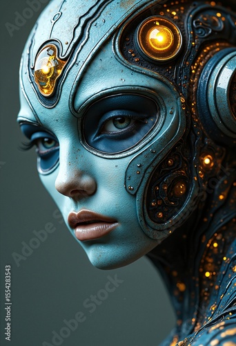 An ethereal and striking portrait of an other worldly figure