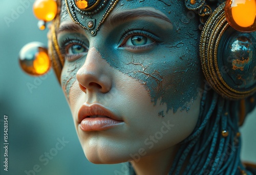 An ethereal and striking portrait of an other worldly figure