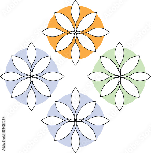 Flowers arranged in perfect molecular symmetry, mimicking snowflakes made of floral atoms