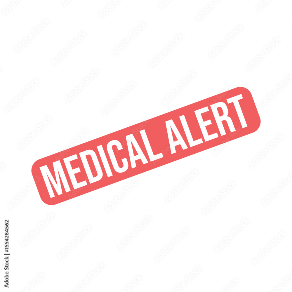 Fototapeta premium Medical Alert Rubber Stamp Vector Template
