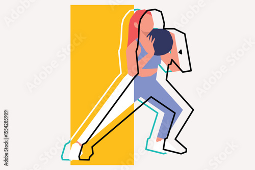 Sport woman exercising using ball vector illustration