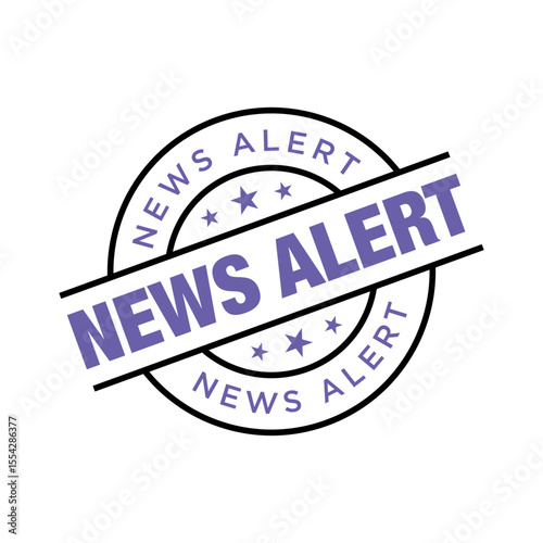 News Alert Rubber Stamp Vector Template