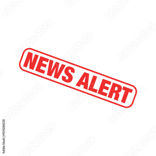 News Alert Rubber Stamp Vector Template