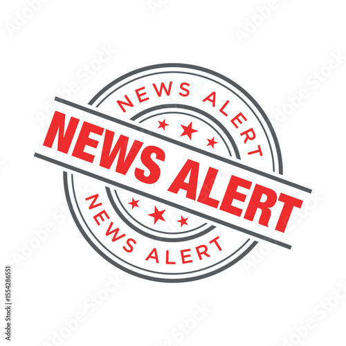 News Alert Rubber Stamp Vector Template