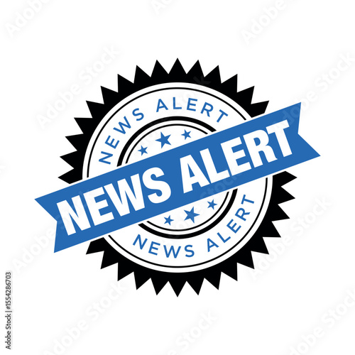 News Alert Rubber Stamp Vector Template