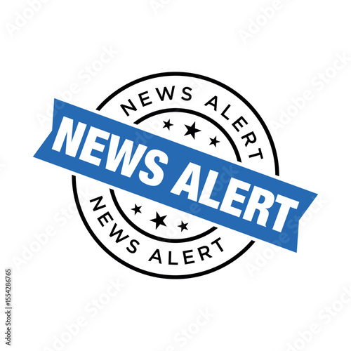 News Alert Rubber Stamp Vector Template