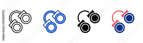 Handcuffs icon sheet multiple style collection