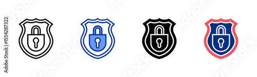 Badge Police icon sheet multiple style collection