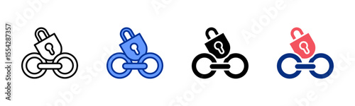 Handcuffs icon sheet multiple style collection