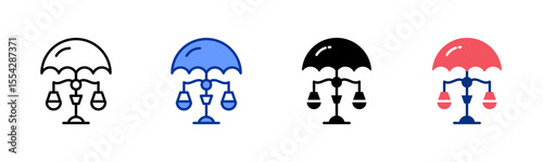 Umbrella icon sheet multiple style collection