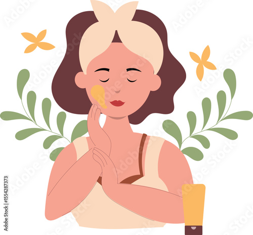 Woman applying multani mitti face