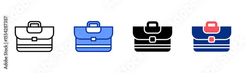 Briefcase icon sheet multiple style collection