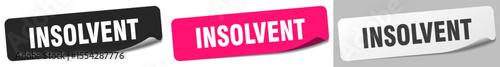 insolvent sticker. insolvent sticker set on white background