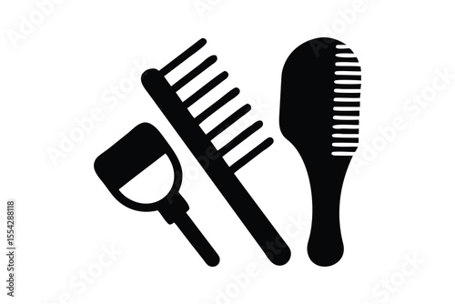 Professional Haircare Tools Icon Set