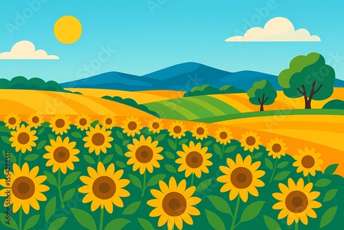 Sunflower Fields in Provence Countryside – AI generated