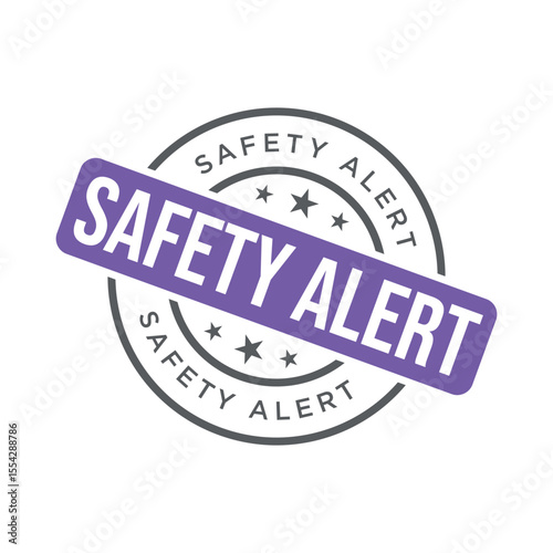 Safety Alert Rubber Stamp Vector Template