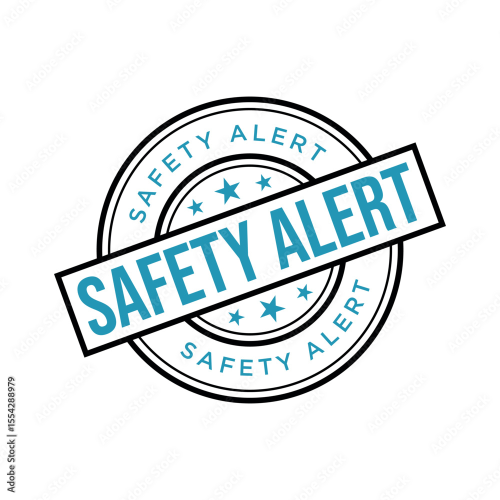 Fototapeta premium Safety Alert Rubber Stamp Vector Template