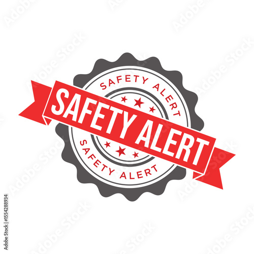 Safety Alert Rubber Stamp Vector Template