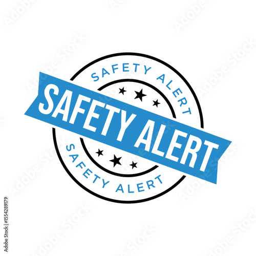 Safety Alert Rubber Stamp Vector Template