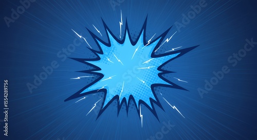 Dynamic Blue Comic Book Explosion Background Illustration Design