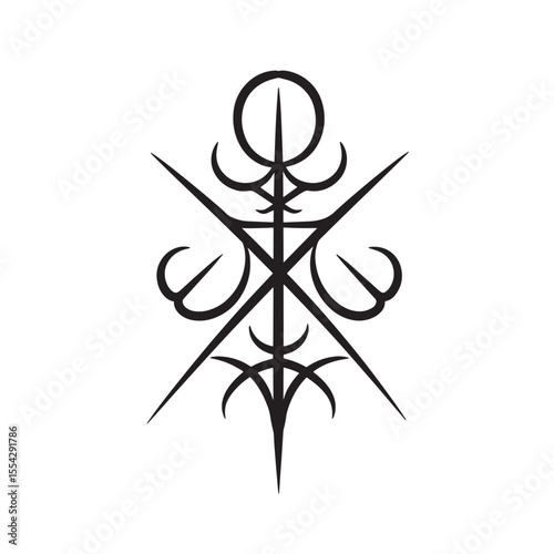 Intricate vintage art silhouette featuring unique geometric shape and elegant decorative elements
