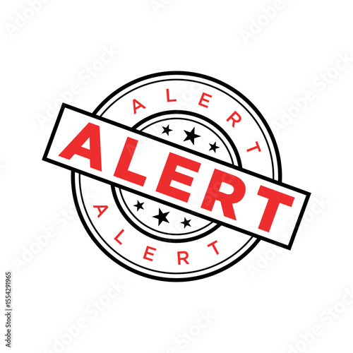 Alert Rubber Stamp Vector Template