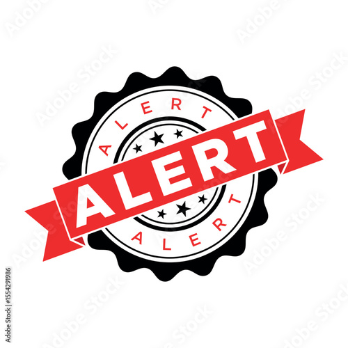 Alert Rubber Stamp Vector Template