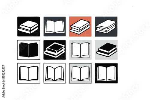Library in a Grid: A symmetrical array of books, arranged in a grid. Each book, in different shapes and forms. It signifies knowledge and the importance of learning.