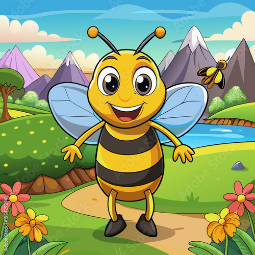 bee and flowers