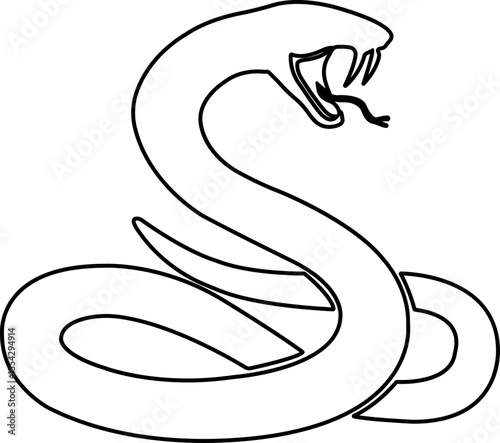 snake icon in line. isolated on transparent background