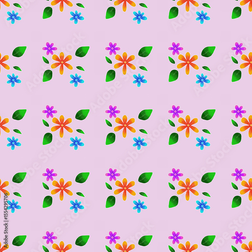 Wallpaper Mural Seamless flower on pink background Torontodigital.ca