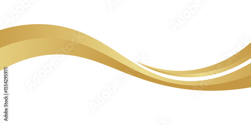 gold wave curve, golden wave corner shape for element, stripes ribbon golden graphic, striped gold. eps 10