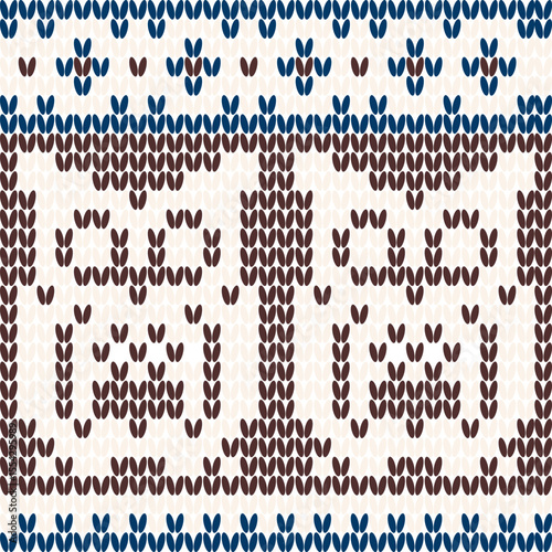 Owl knitted fabric pattern suitable for printing on clothes, weaving.
