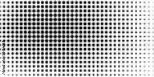 Dotted halftone gradient texture. Fading polka dot background. Repeated dots gradation pattern background. Black vanishing comic pop art overlay backdrop. Halftone raster effect wallpaper. Vector