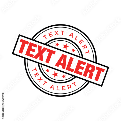 Text Alert Rubber Stamp Vector Template